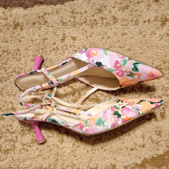 Nine West Multicolor Floral Slingback Kitten Heels - Picture 3 of 7